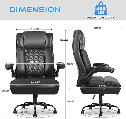Miniatura 3 de VITESSE Silla de oficina ejecutiva, silla resistente con reposabrazos abatible, sillas ergonómicas de respaldo alto, sillas de juegos para