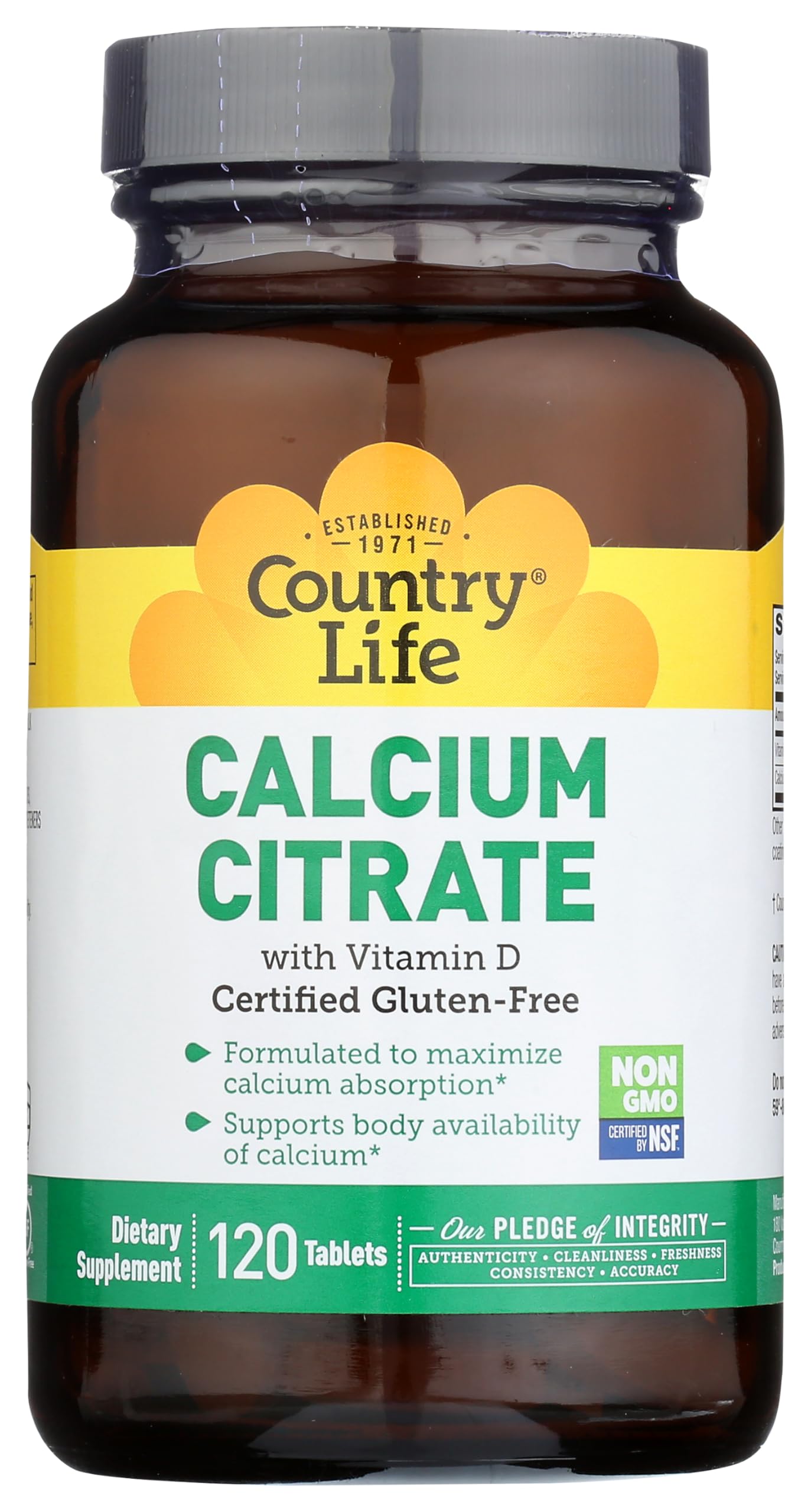 Country Life Calcium Citrate Tablets 120'S
