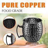 Vista 2 de Tessco Juego de 12 Tazas Moscow Mule de 16 oz, Juego de Tazas de Cobre, Tazas de Acero Inoxidable Plateadas en Cobre 304 Martilleadas para Bebidas