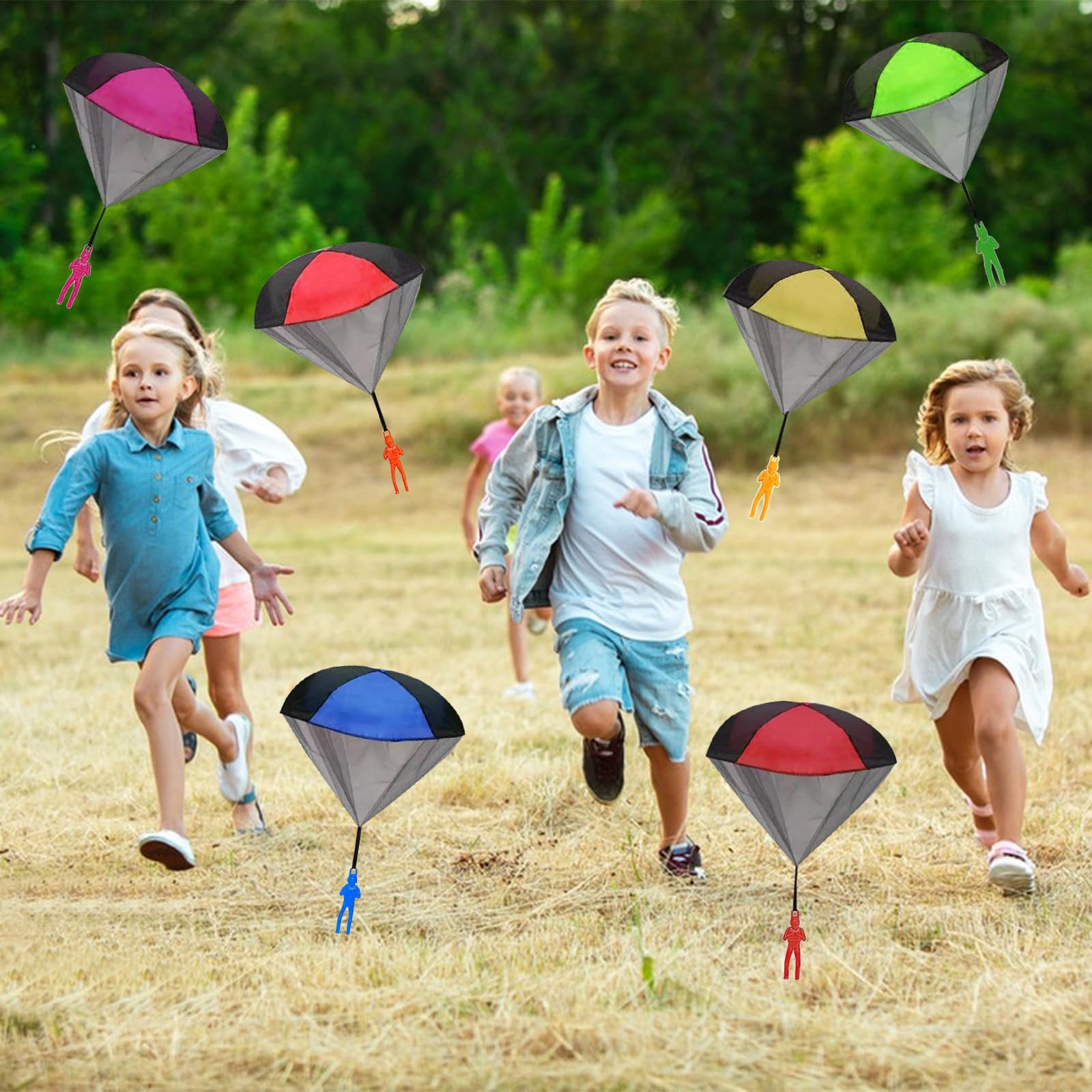 Fallschirmspringer Spielzeug 6 Stück Fallschirm Camping Spielzeug Kinder Draußen Garten Spielzeug Mini Fallschirmspringer Outdoor Flugspielzeug Fallschirm Draußen Fallschirm Wurfspiel