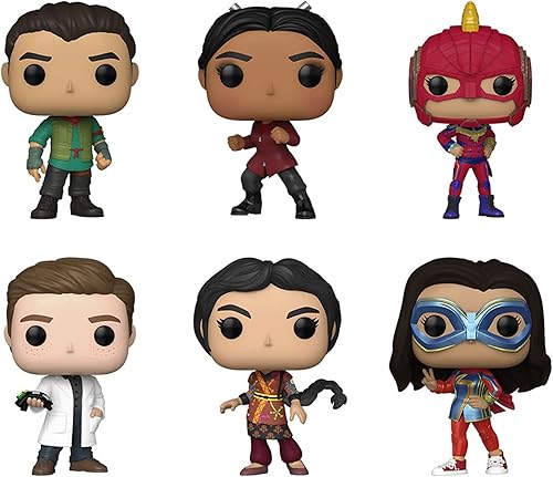 Funko Pop! Ms Marvel Set de 6 - Ms. Marvel, Aisha, Bruno, Kamala Khan, Najma y Daga Roja
