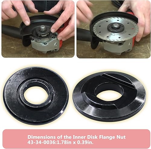 Miniatura 2 de 43-34-0036 Reemplazo de la brida de disco interior de Milwaukee para amoladoras angulares Milwaukee 2680-20, 2680-22, 6116-30, 6116-31, 6122-30,