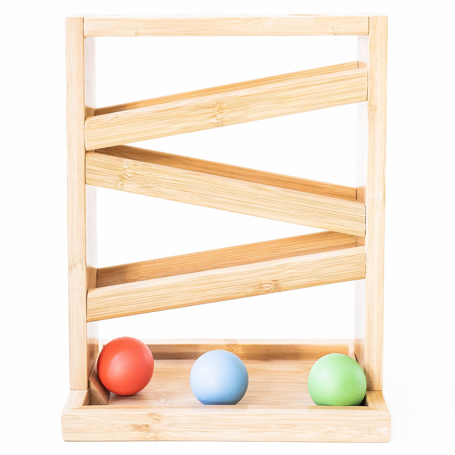 Montessori Small Ball Tracker Wooden Ball Drop - Wood Toys for 3 Year Old - Educational Toy for Baby and Toddler - Ramp Maze Run Track