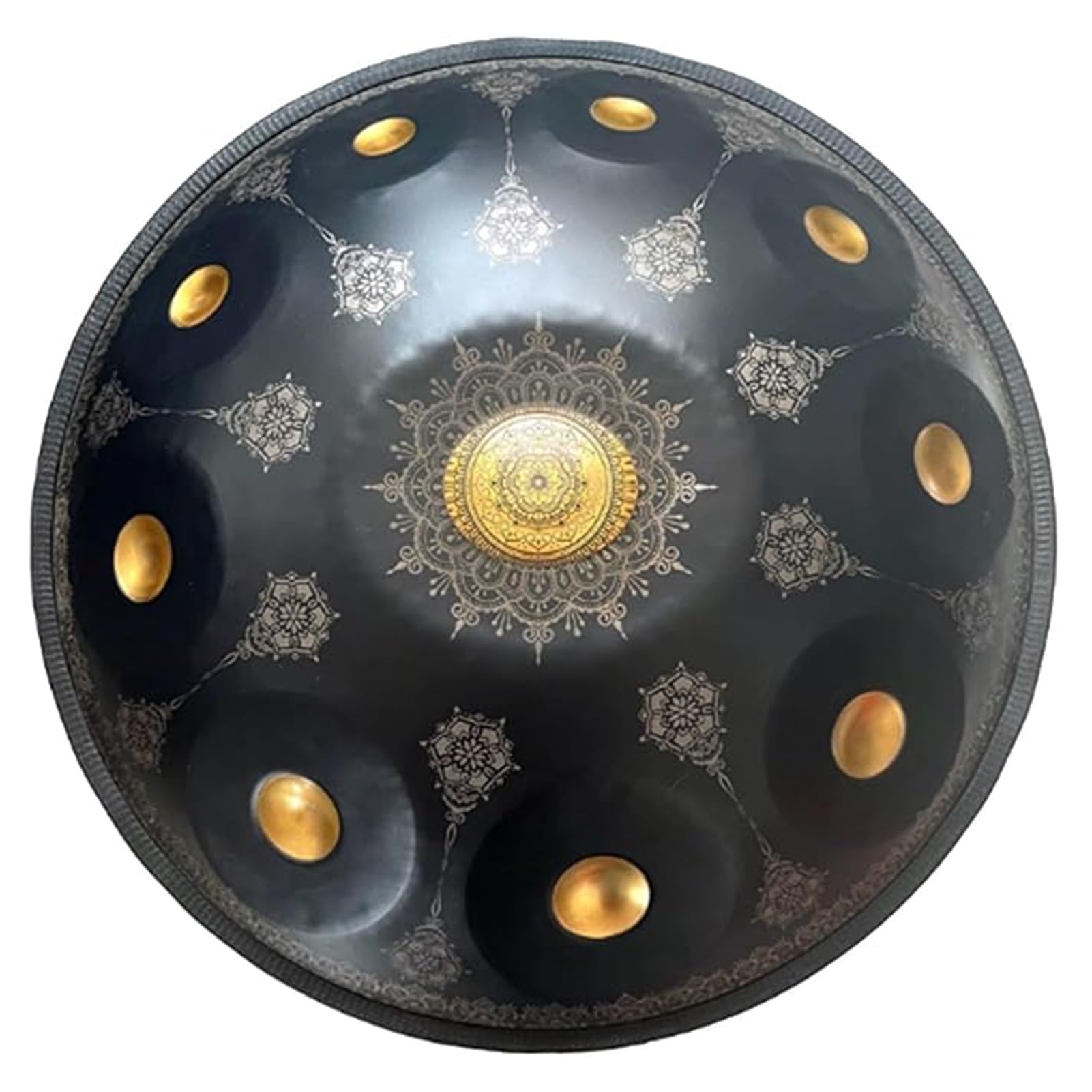 22-Zoll-Handpan-Sets, 9/10/12-Töne Mandala-Stahl-Hand Pan-Percussion-Instrumente, Handpan-Instrument In D-Moll Handtrommel Für Erwachsene, Für Meditation, Yoga(A,12 notes)