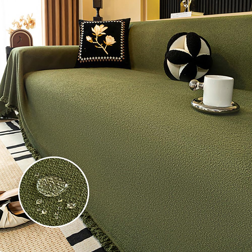 Plaid Housse De Canapé Grande Taille 180x300cm Gris - Universel 2 à 5 Places - Anti-Griffes Chat - Chenille Douce