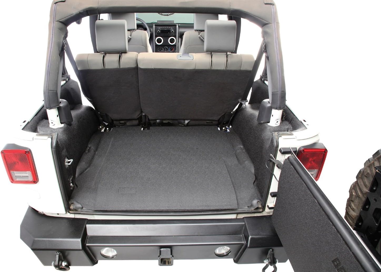 Bedrug - Jeep Bedtred | 2007 - 2010 Jeep Wrangler JK 2 Door, Cargo Liner w/ Tailgate & Tub Liner | Grey - 5 pc. | BTJK07R2