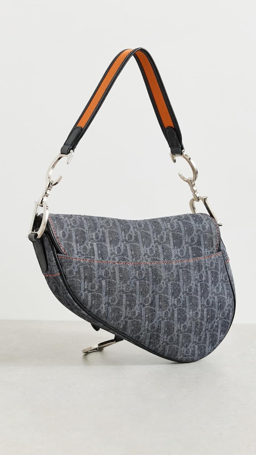 Dior What Goes Around Comes Around Women's Pre-Loved Blue Denim Flight Saddle Bag - Image 3