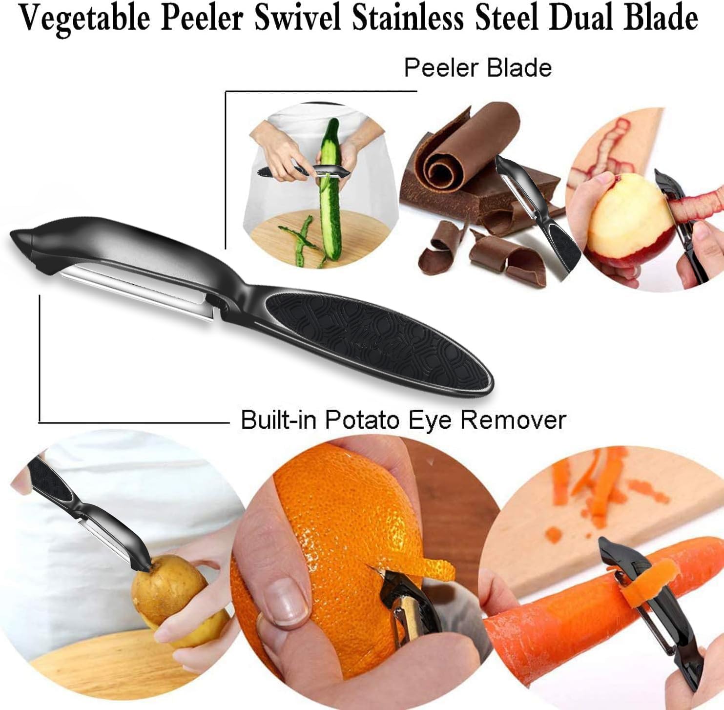 Potato Peelers Vegetable Peeler, Premium Stainless Steel Y-Shaped Rotatable Multifunctional Apple Peeler - Image 4