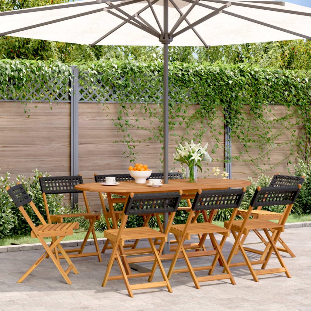 Chaises de jardin pliables pour vos grands repas de famille d'été en noir