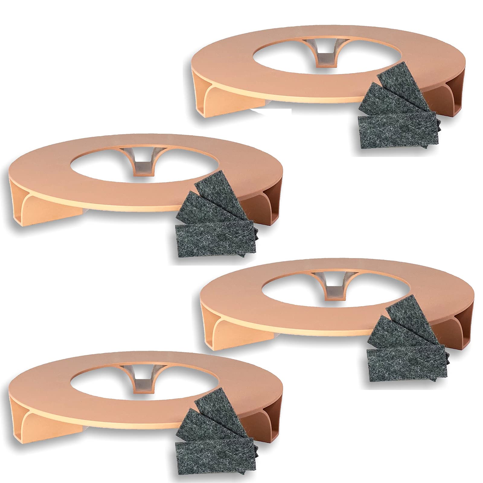 Set di 4 sottobicchieri in vetro rotondi realizzati con palline di feltro 10 cm sottobicchieri in feltro colorato antracite per sottobicchieri con palline di feltro di vetro - Italia