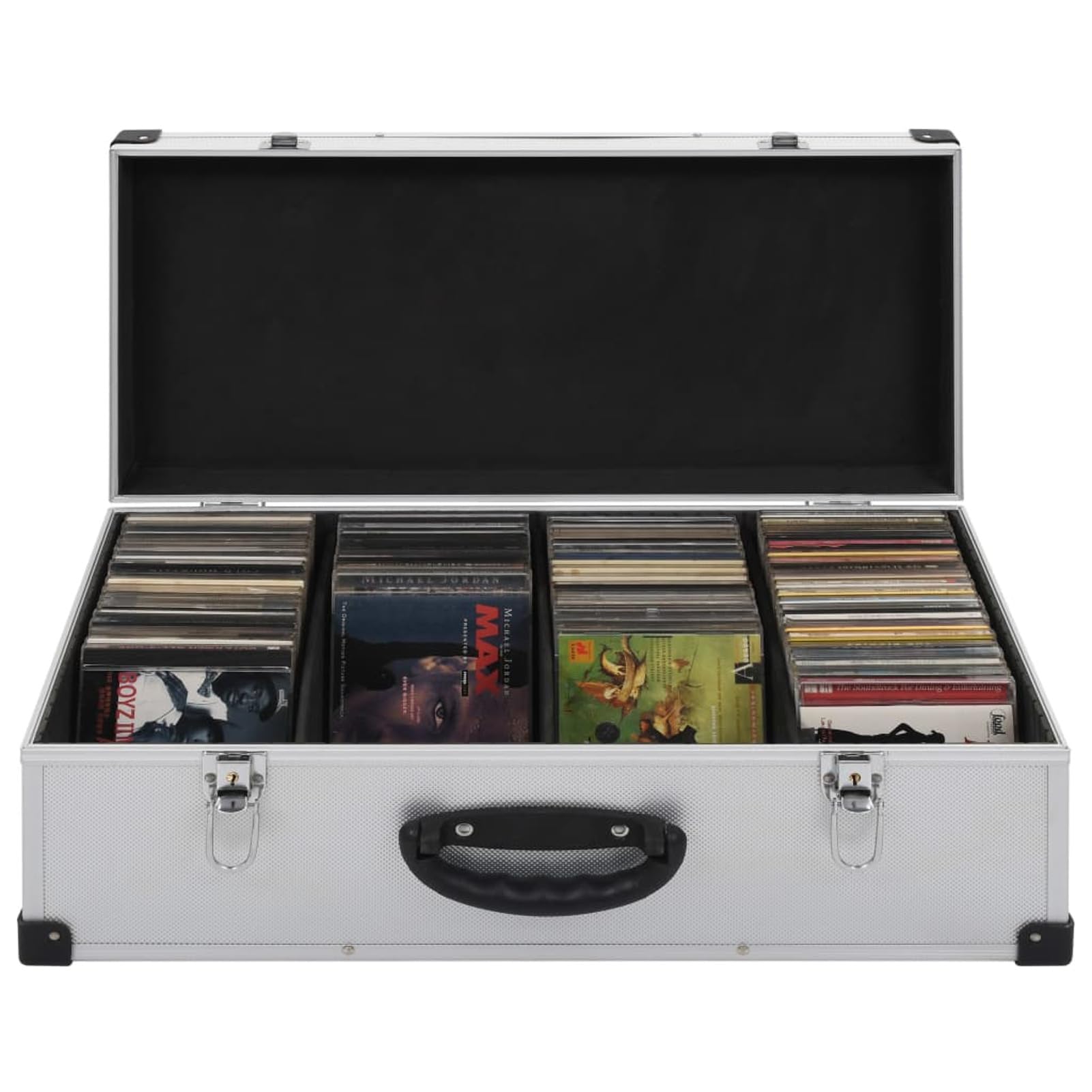 Custodia CD per 80 CD in Alluminio ABS Argento,Forniture per Ufficio,Archiviazione e organizzazione,Porta CD/DVD-91854