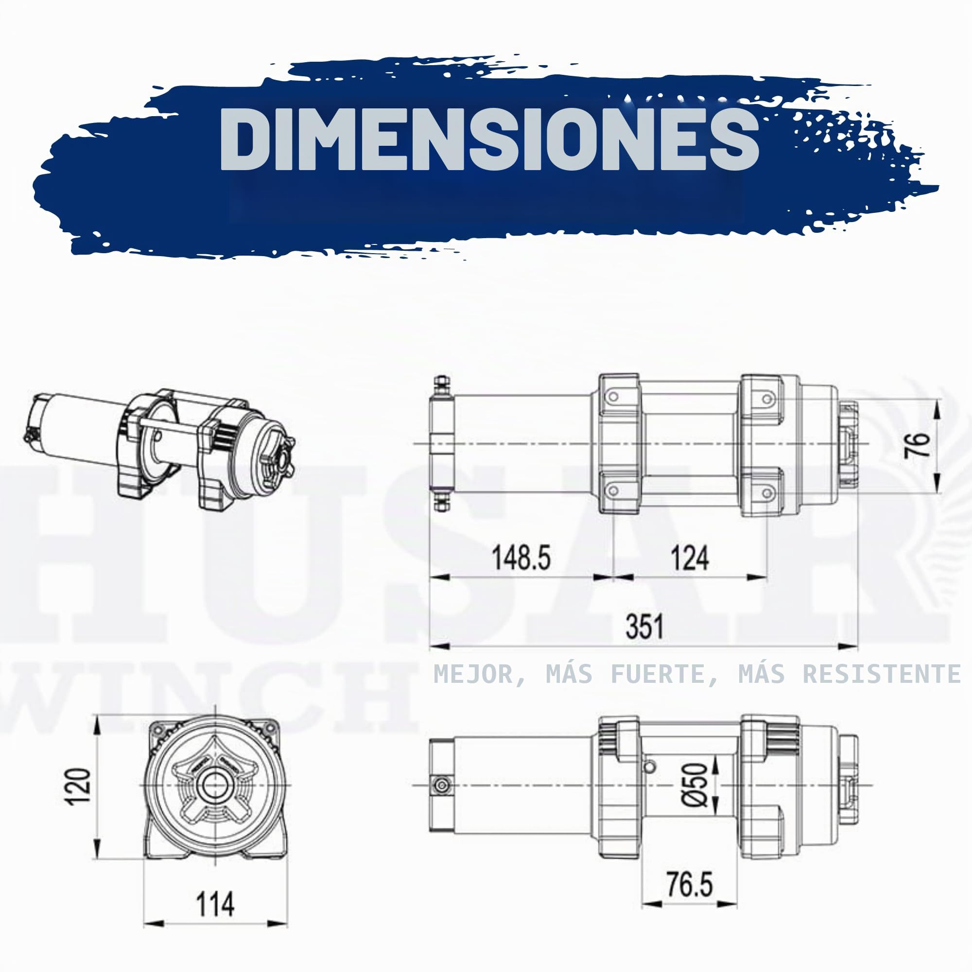 Cabrestante Eléctrico De 12V 3000 lbs | 1360 kg - Cuerda de Acero 12m, Transmisión Planetaria de 3 Etapas, Remoto Inalámbrico, Freno Automático, Kit de montaje - Ideal Para Quads y ATV/UTV