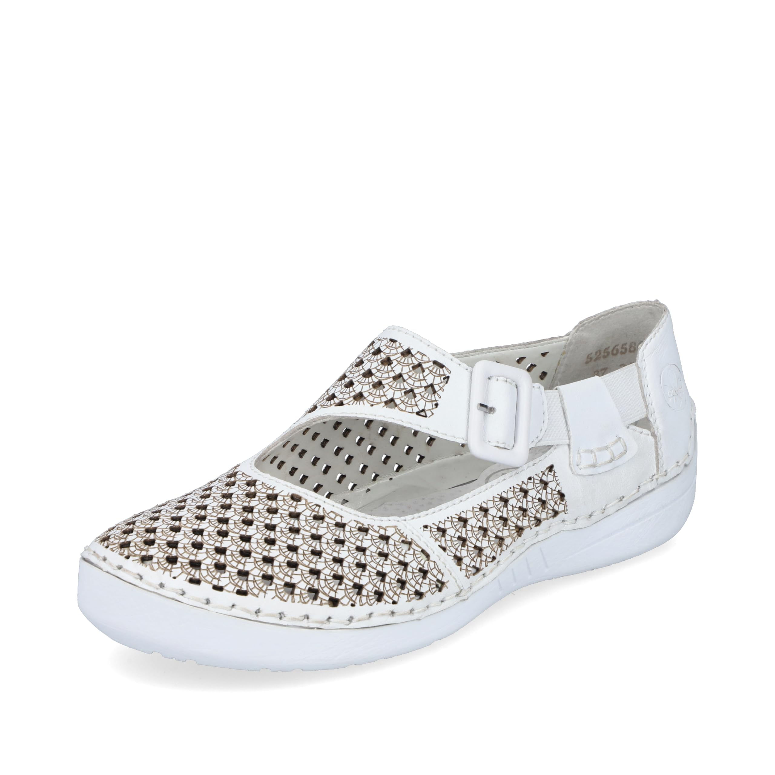 Rieker Women's 52565 Ballet Flats, White, 3.5 UK