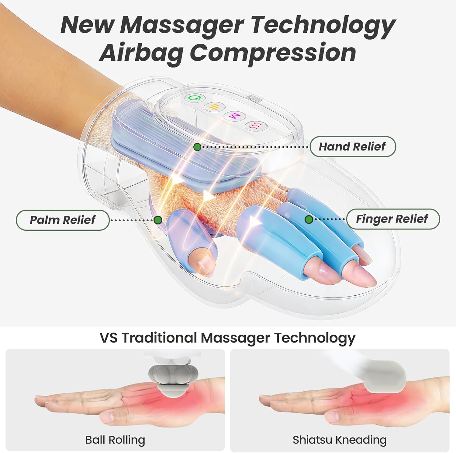 Hand Massager, Heated Hand Massager for Arthritis, Finger Massager & Wrist Massager,Hand Therapy with 5 Intensity &3 Modes &3 Heat Levels for Carpal Tunnel Relief,Birthday Gifts for Women(Pink)