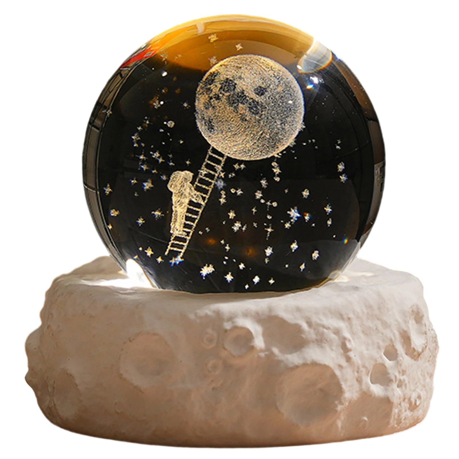 Hsioluted Girls C Rystal Ball Led Lamp Usb Rechargeable Night Light With Gypsum Base Home Desktop Decoration Room Accessories Birthday Gift
