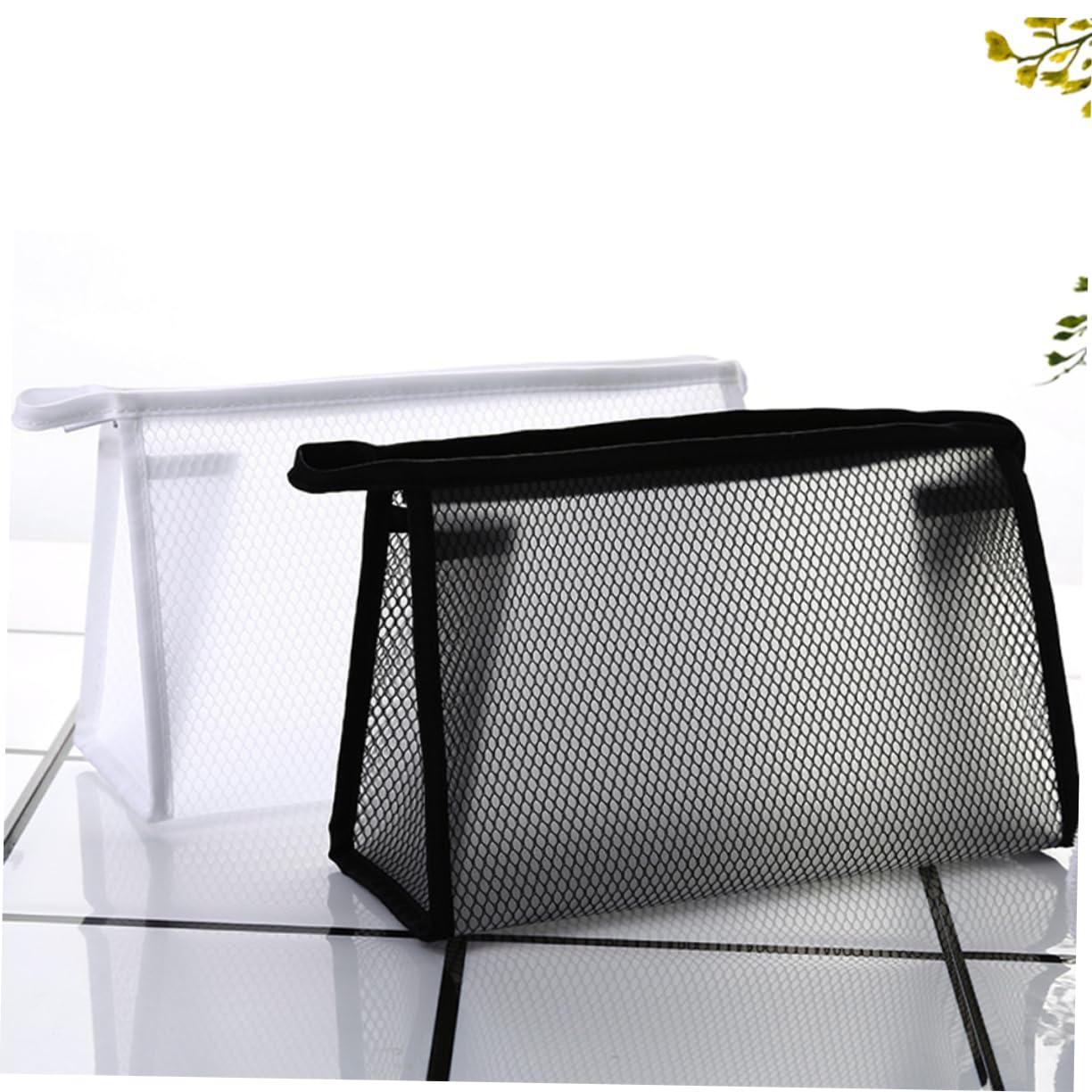 POPETPOP 3pezzi Borsa Cosmetica Trasparente Rete Per Make-up Borsa Da Viaggio Per Cosmetici Compatta e Pratica Per Donne Per Viaggi e Attività Outdoor