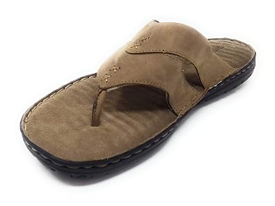 Khaki Leather Slippers GP 2667117 Khaki 