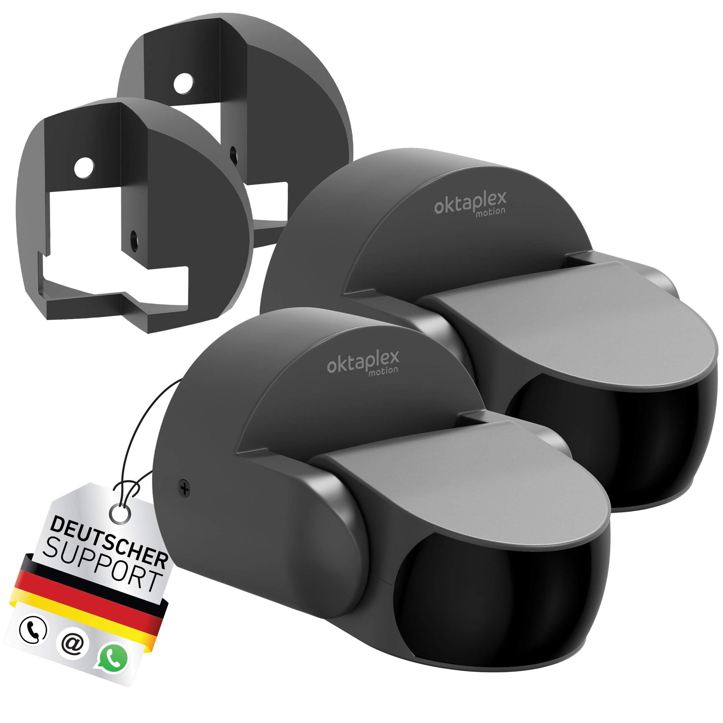 Oktaplex Bea 2er Set Bewegungsmelder Eckmontage Aussen IP65 | PIR-Sensor schwenkbar 180° 12m Reichweite 230V anthrazit Aufputz Bewegungssensor