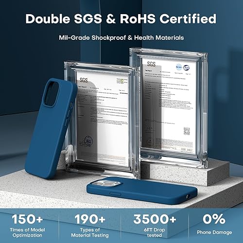 Vista 527 de TOCOL - Funda 5 en 1 para iPhone 11, con 2 protectores de pantalla + 2 protectores de lente de cámara, funda delgada de silicona líquida a prueba