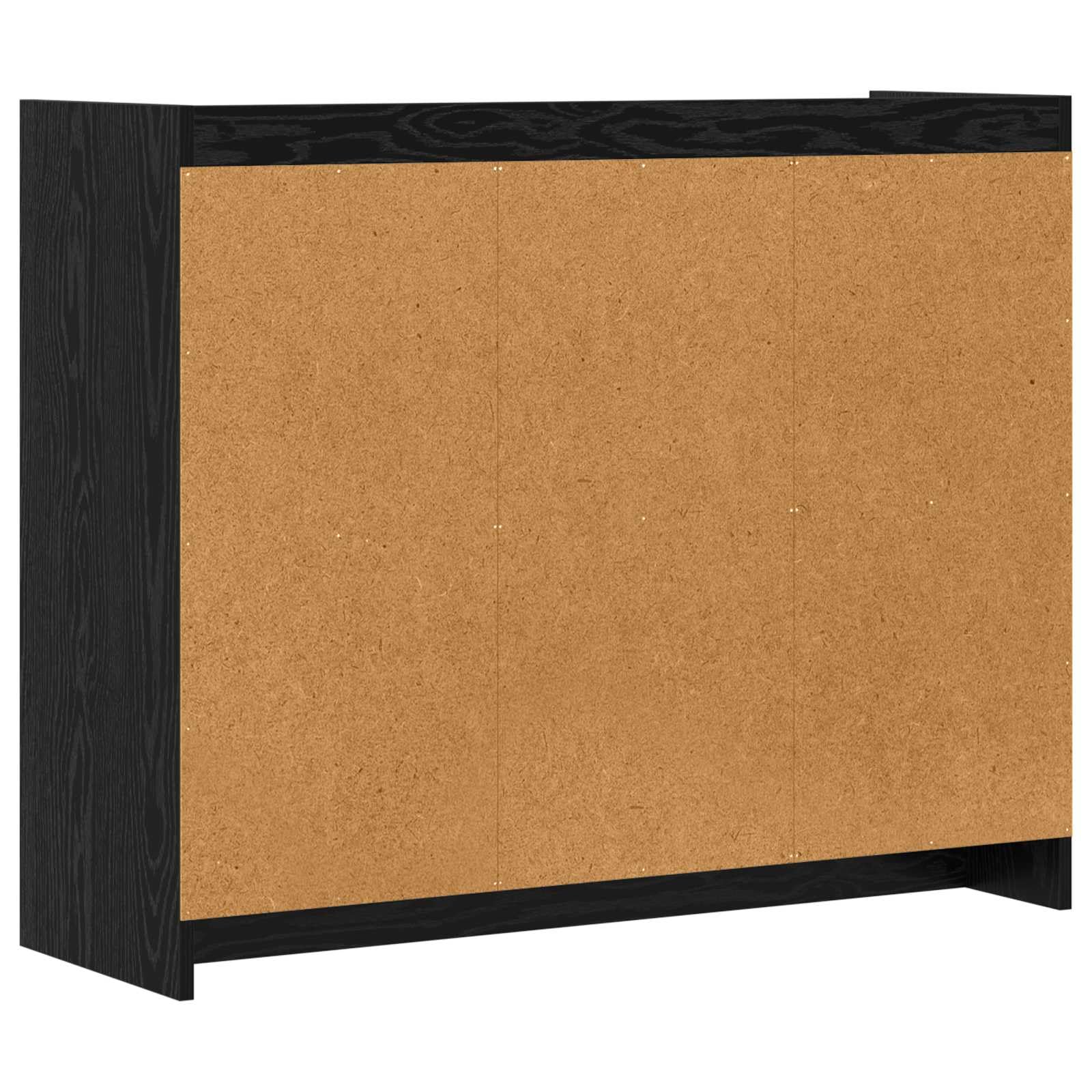 Credenza in rovere nero, 98,5 x 33 x 80 cm, credenza a 3 ante