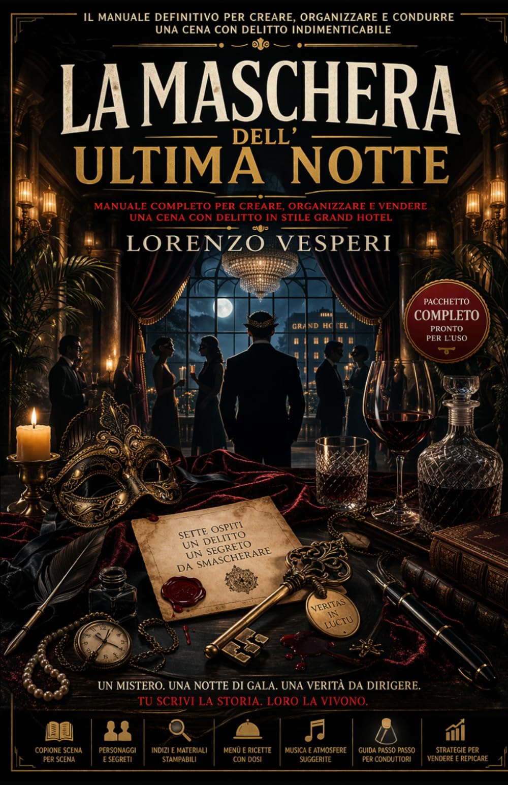 La maschera dell’ultima notte: Manuale completo per creare, organizzare e vendere una cena con delitto in stile grand hotel
