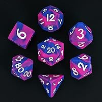 Vista 19 de Dados DND de silicona de 7 troqueles, juego de dados poliédricos D&D, bordes redondos, suave y perfecto para juegos de fiesta de D&D RPG Bar Pub