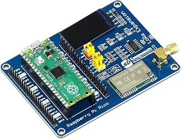 sb components LoRa Expansion Board for Raspberry Pi Pico, Smart Data Transmission LoRa HAT Module, Up to 5 KM Through Serial Port 433MHz