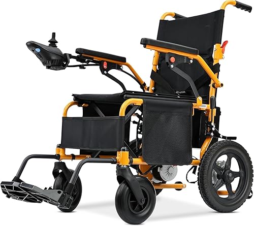 YF001 Zygenair - Sillas de ruedas eléctricas duraderas para adultos, 500 W, motores duales, silla de ruedas plegable ligera, 15 millas de largo