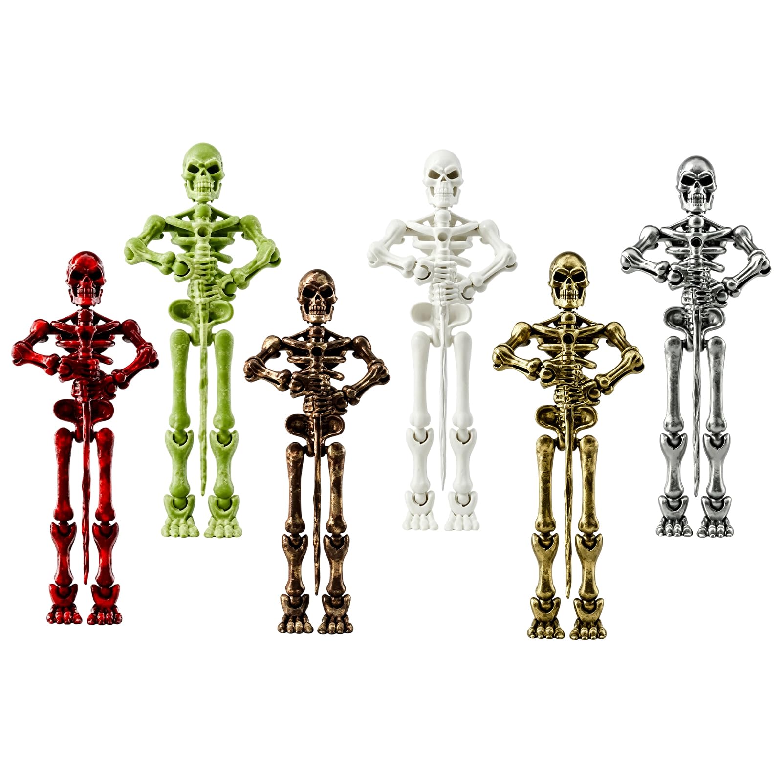 6 PCS SET Articulated Figures with Magnetic Joints and Weapons, Ideal for Dynamic Posing and Halloween Display, Detailed Desktop Decor for Collectors and Enthusiasts