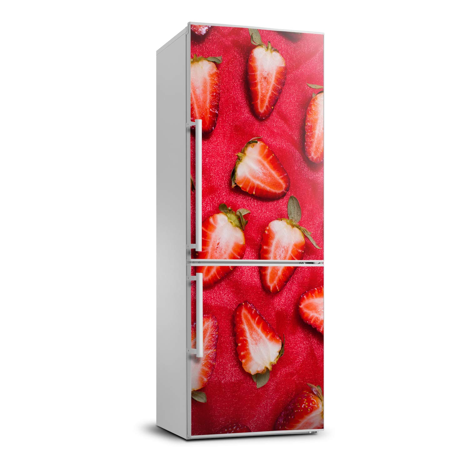 Pegatinas de refrigerador de fresas de 70x190 cm vinilo autoadhesivo cocina