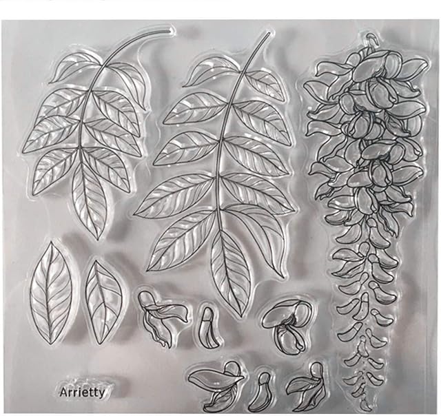 DIY Flowers Leaves Beautiful Flowers Floral Wisteria Clear Stamps for Card Making Decoration and DIY Scrapbooking Tools