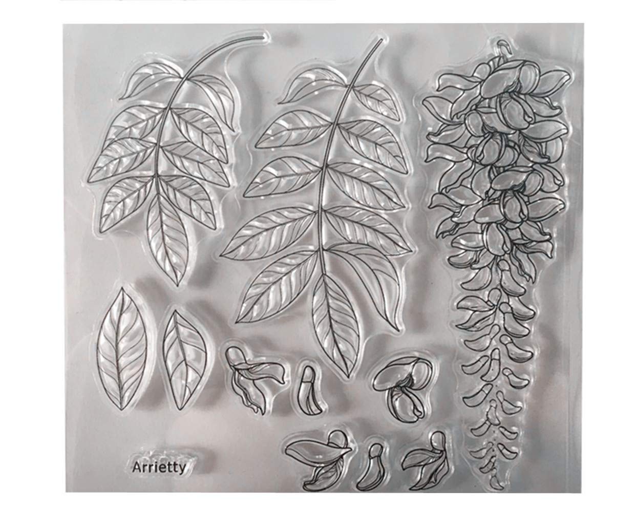 arriettycraft DIY Flowers Leaves Beautiful Flowers Floral Wisteria Clear Stamps for Card Making Decoration and DIY Scrapbooking Tools