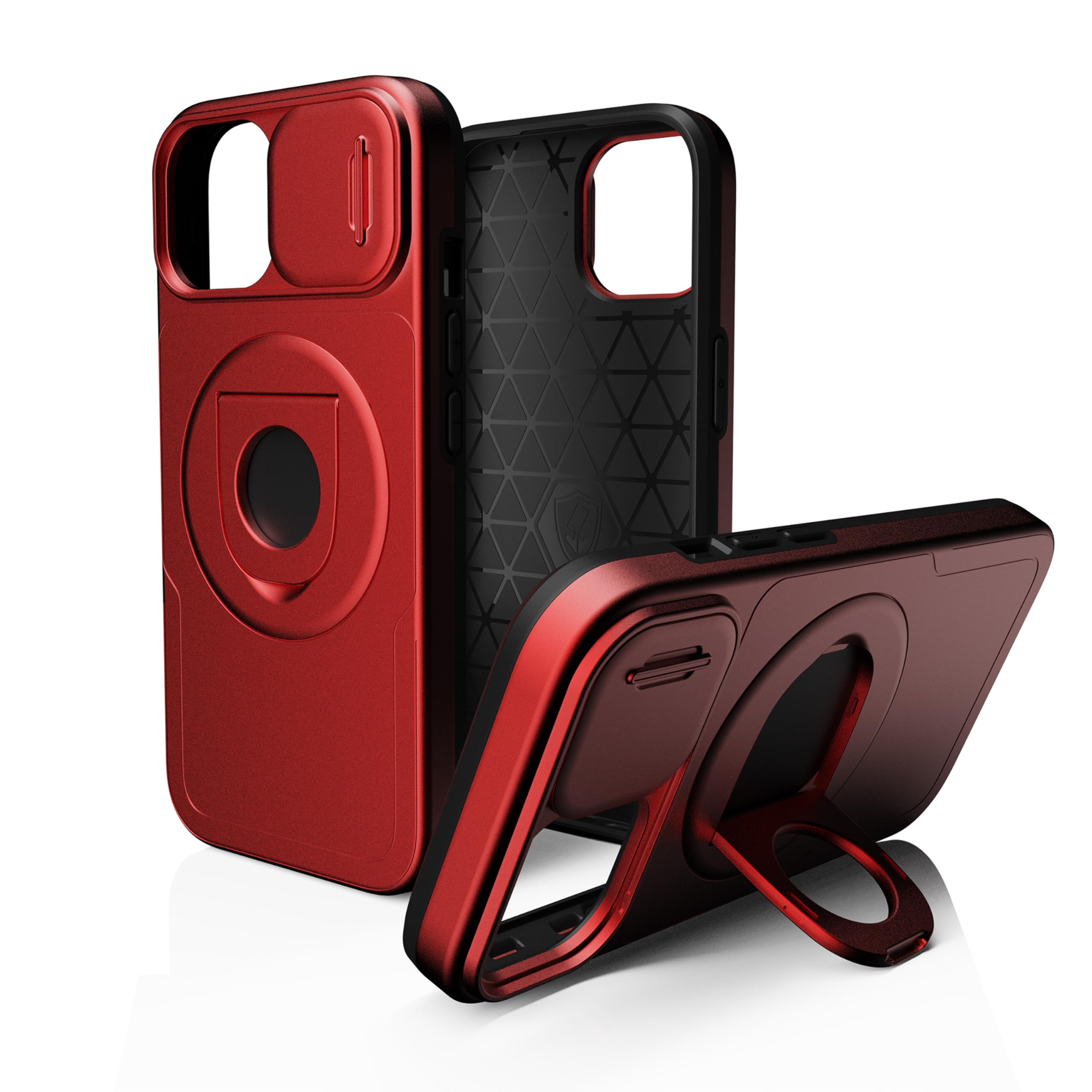 Coque iPhone 15 anti chute AT&T Essentials rouge protège caméra arrière - 8