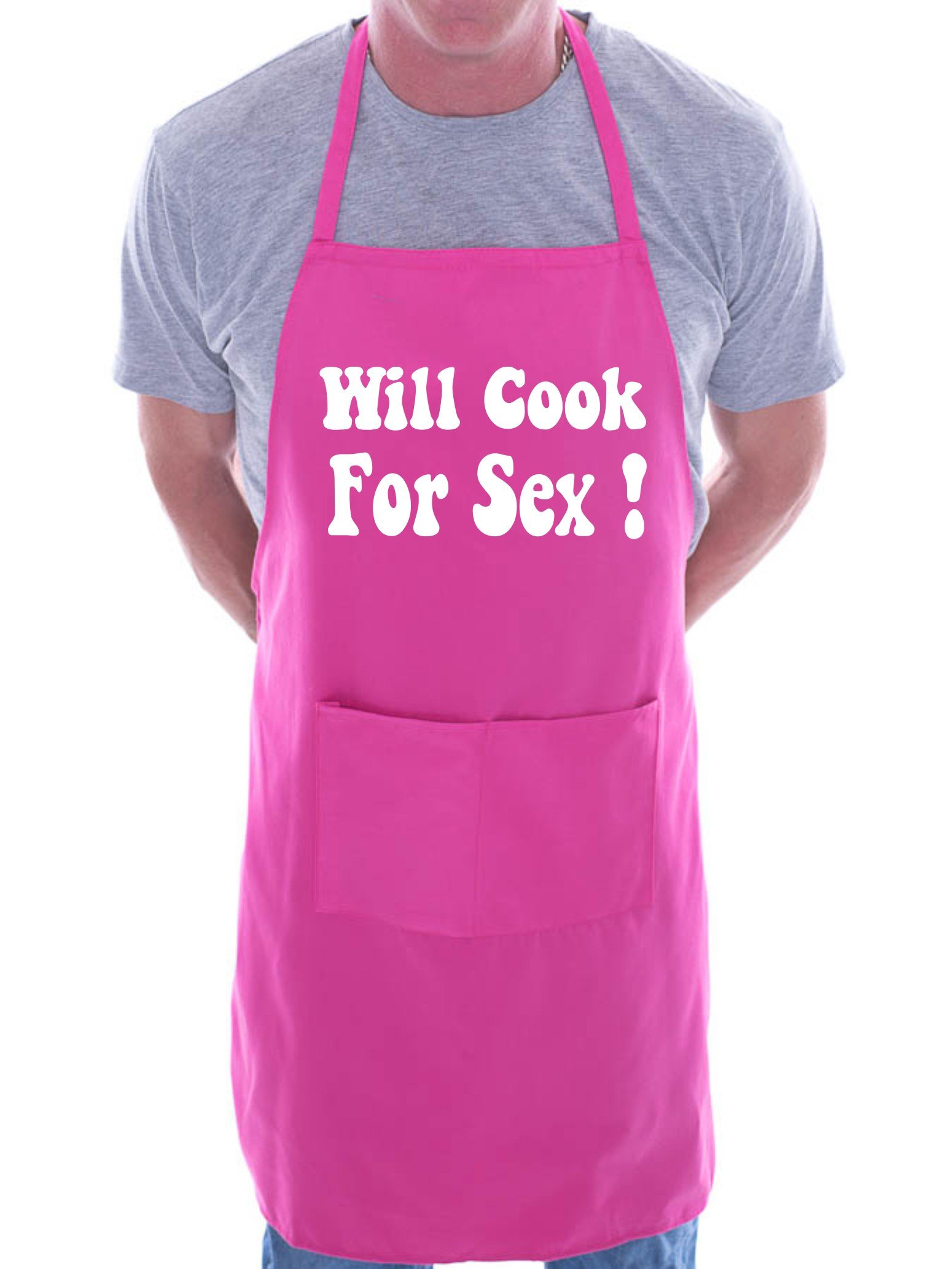 Print4U Will Cook For Sex Funny BBQ Cooking Novelty Apron Pink