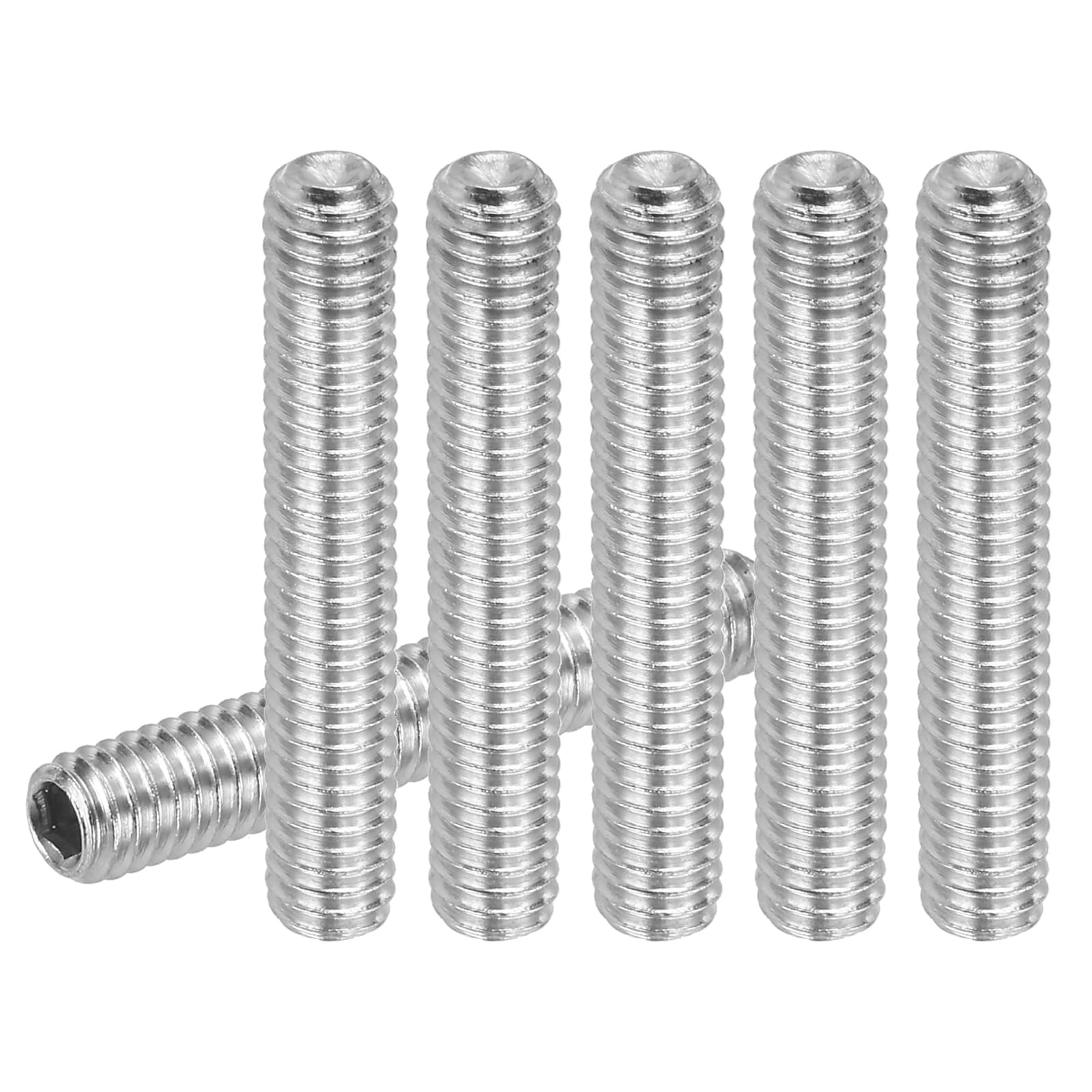 PATIKIL 30 Pcs Hex Socket Grub Screw, M4x25mm Flat Point Grub Bolt 304 Stainless Steel Head Socket Set Screws for Door Handles Light Fixture Repair