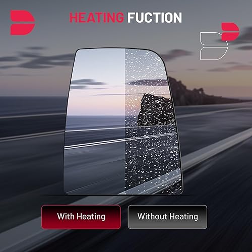 Miniatura 4 de BDFHYK Espejo retrovisor superior derecho del pasajero compatible con Transit T150 T250 T350 2015-2022 Vista lateral convexo calentado con placa de