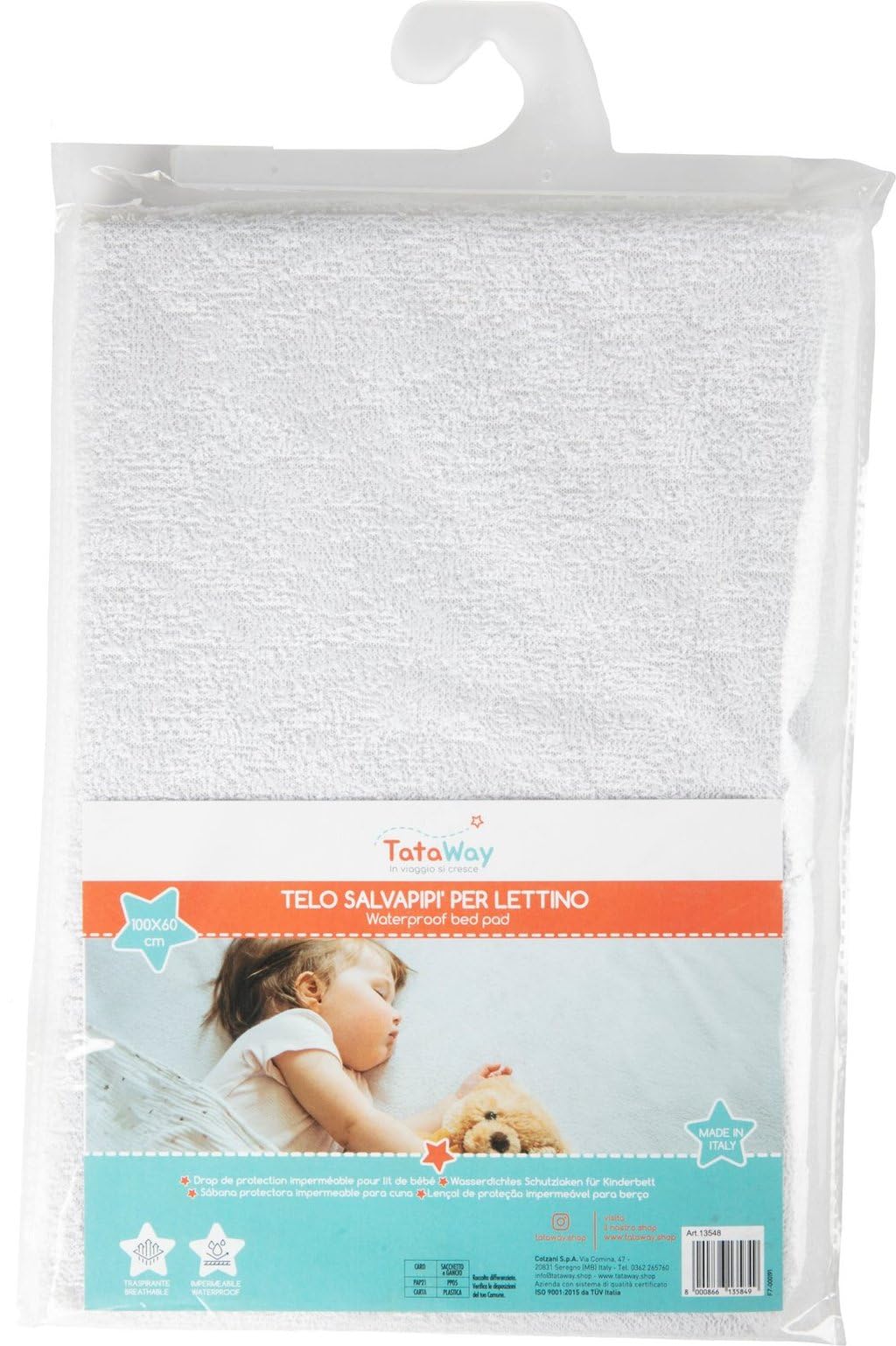 Telo Salvapipi’ Tatàway per lettino impermeabile morbido protegge materasso lenzuola liquidi facile lavaggio neonati bambini
