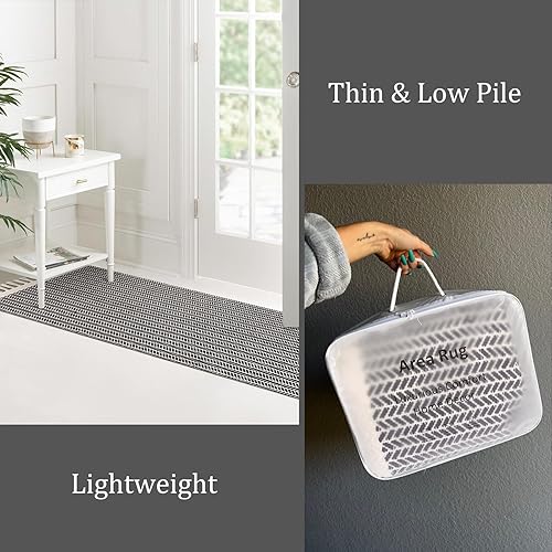 Miniatura 6 de Lahome Alfombras bohemias para entrada, alfombra de lavandería de 2 x 5 pies, de algodón ligero, lavable, con borlas, alfombra de pasillo negra de