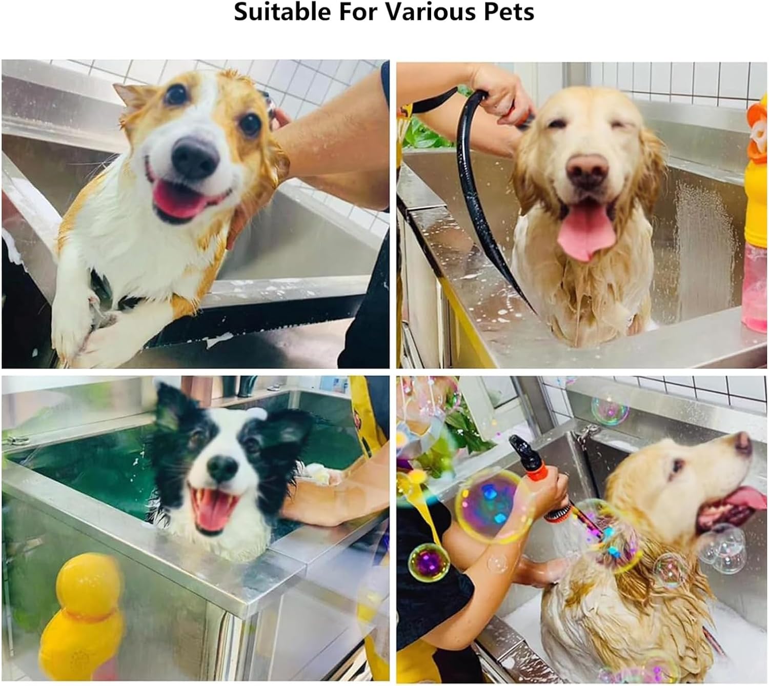 Professional Dog Grooming Tub, 47 Inch Stainless Steel Pet Bathing Station, Heavy Duty Dog Washing Sink with Faucet, Ideal for Commercial & Home Use(47in/120cm)