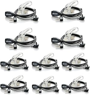 Walkie Talkie Earpiece with Mic for BaoFeng Radio Retevis Headset for Baofeng UV-5R BF-888S Arcshell Retevis H-777 RT21 RT22 Kenwood 2 Way Radio by LUITON (10 Pack)