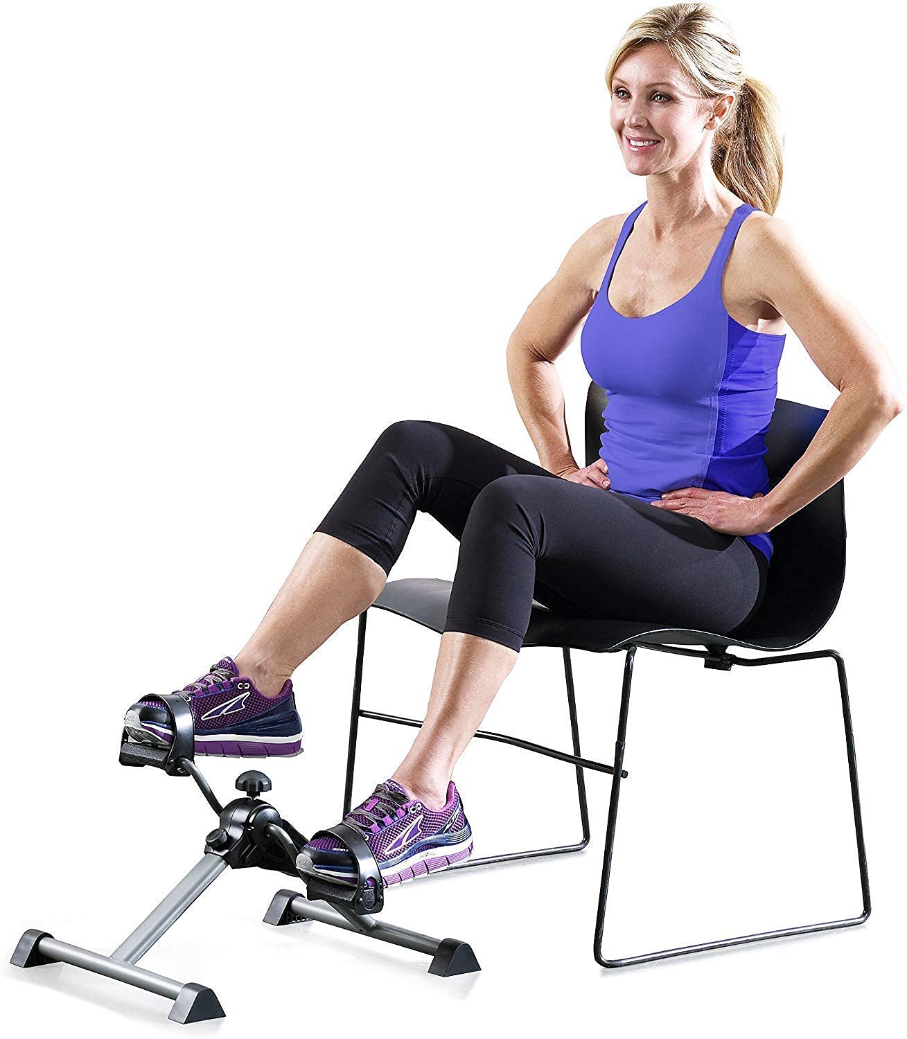 Hebezon Mini Bike Digital Pedal Exerciser, Home Exercise Equipment, Mini Cycle for Home Workout with Fixing Strap, Adjustable Resistance & LCD Display, for Light Exercise & Physiotherapy at Home-image-5