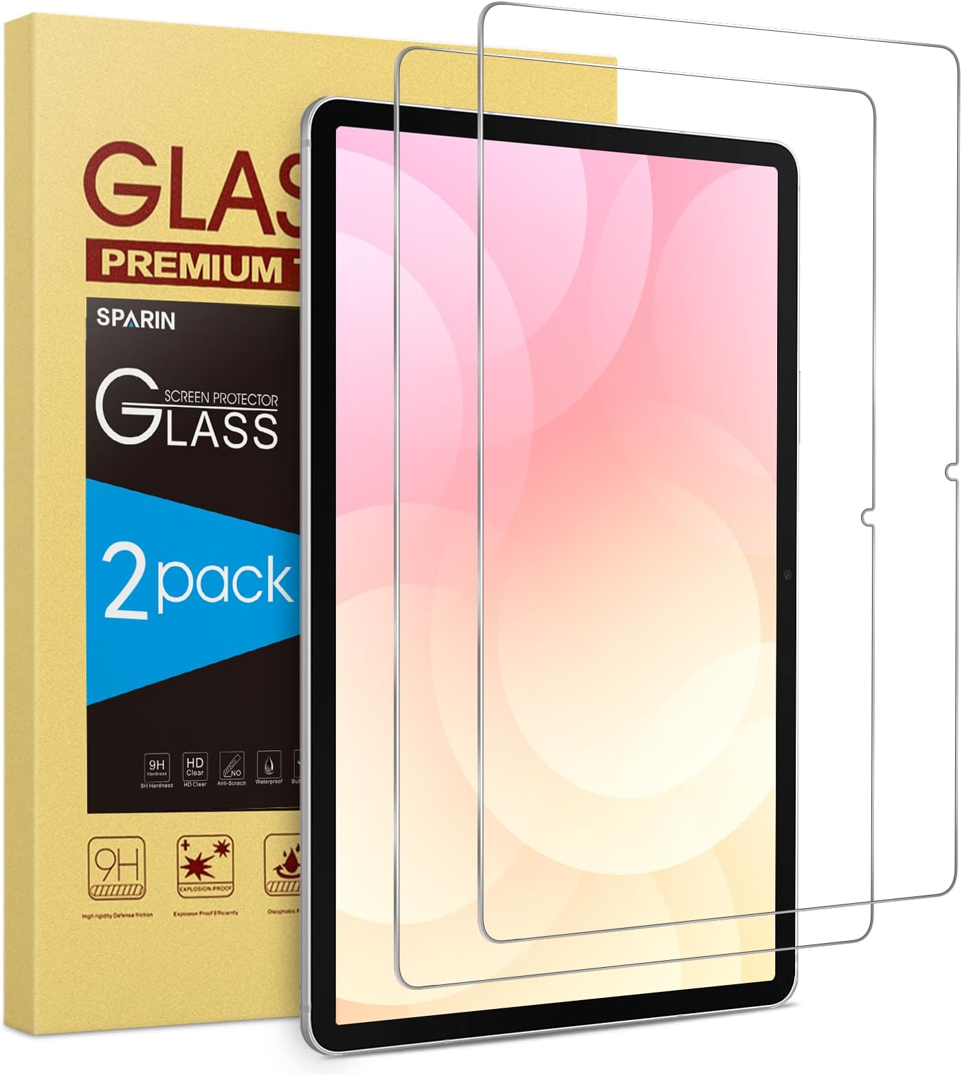 2 Pack Screen Protector for Samsung Galaxy Tab S11/ S10 Lite/ S10 FE/ S9 FE/ S9, (11"& 10.9") Tempered Glass Compatible with S Pen, Case Friendly, Anti-Scratches