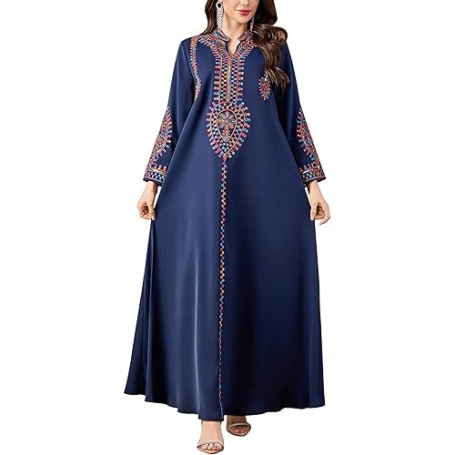 Muslim Dresses for Women Ramadan Kimono Long Sleeve Embroidered Islamic Prayer Dress Turkey Dubai Eid Abaya Kaftan