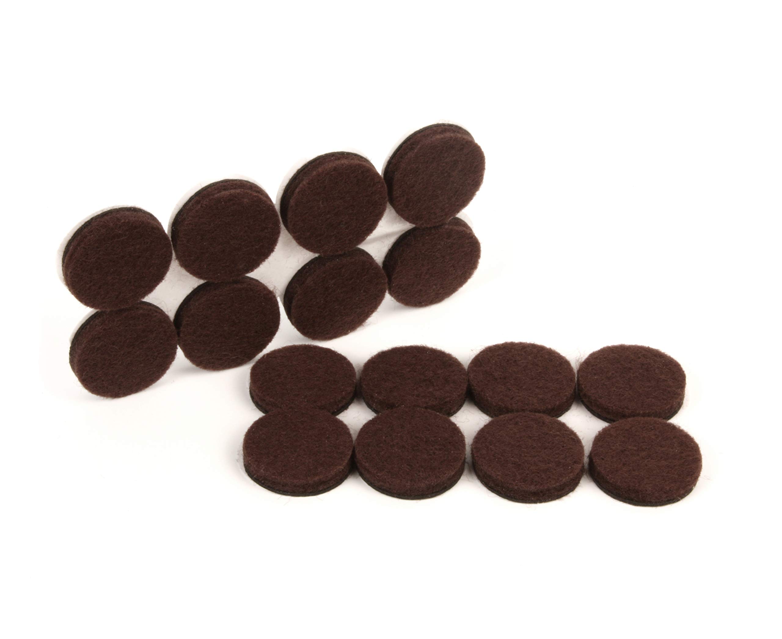 Slipstick CB014 Premium 1 Inch muebles almohadillas con extra fuerza protectores de suelo de fieltro de auto adhesivo Stick (16) protege todas las superficies duras, 1 "redondo, color marrón oscuro