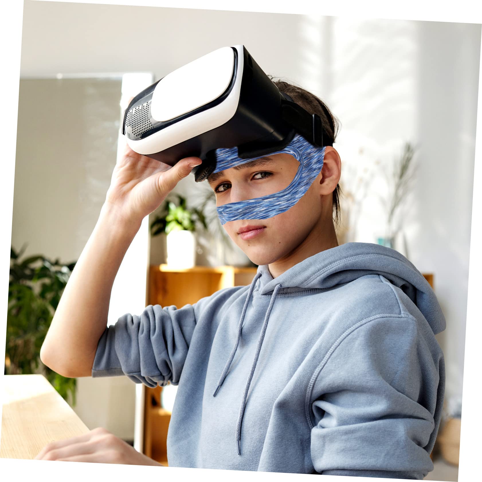 DOITOOL 5 Piezas Gafas de Realidad Virtual Realidad Virtual Ajustable Cubierta de la máscara Banda para el Sudor para Auriculares VR Banda de Sudor Transpirable VR Relleno Ocular VR Ojos