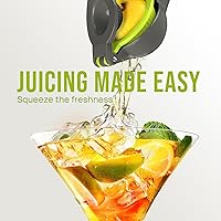 Vista 3 de Zulay Kitchen Exprimidor de limón 2 en 1 de metal, exprimidor de mano de extracción máxima resistente, exprimidor de limón que recibe hasta