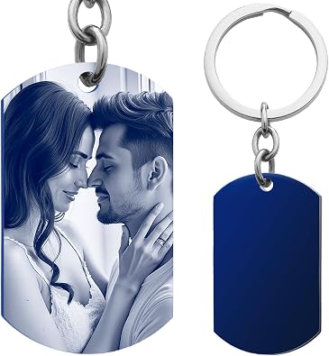 Photo Keychain Custom Picture Keychain Customized Gifts Laser-Engraved/Color Gifts For Boyfriend Hubsand Wife