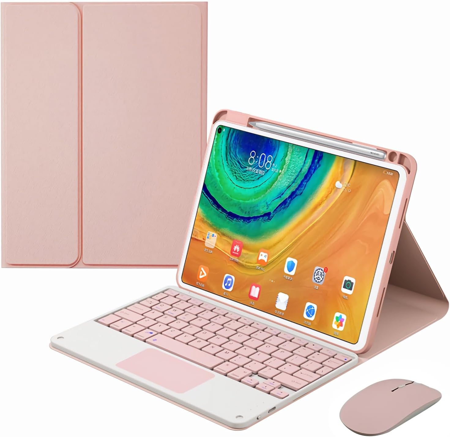 Teclado Bluetooth Con Funda Para Redmi Pad 2 2025 - Retroiluminado 7 Colores, Panel Táctil, Tecla Ñ