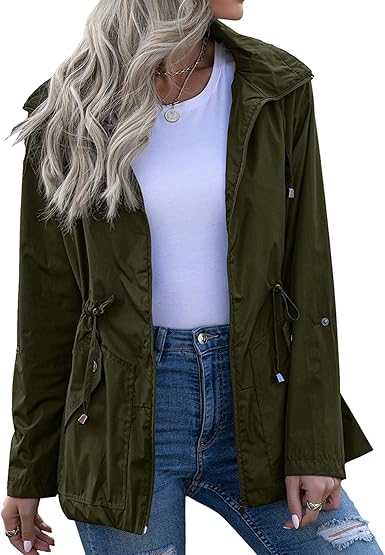Spring Jackets For Women 4HOW 4How Women's Military Anorak Rain