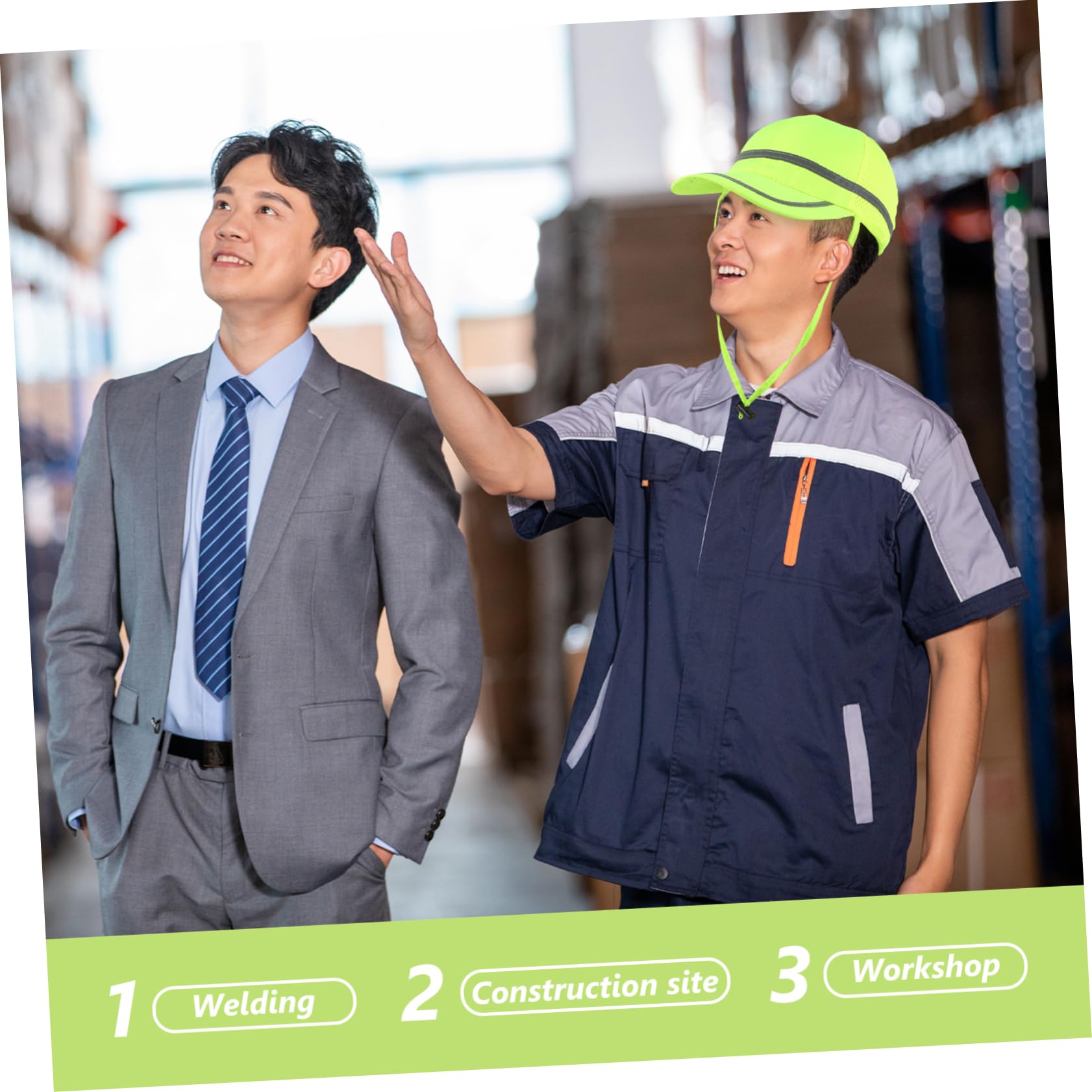 Casco De Seguridad Reflectante Visera Plástica, Bandas Reflectantes, Forro Rígido, para Trabajo Al Aire Libre y Construcción, Talla Única, Protección Solar y Ventilación Cómoda